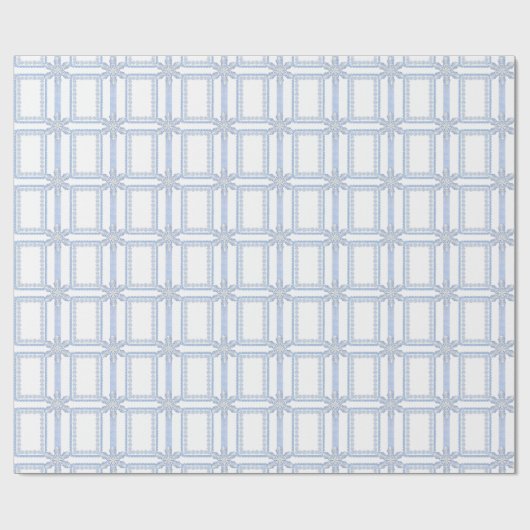 Waterverf Blue Designer Snowflake Cadeaupapier (Vlak)