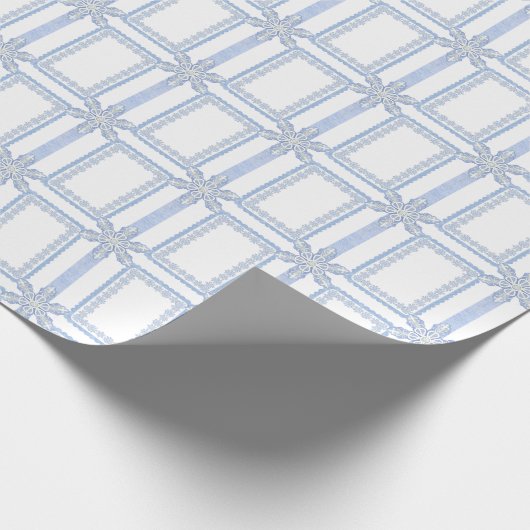 Waterverf Blue Designer Snowflake Cadeaupapier (Hoek)