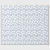 Waterverf Blue Designer Snowflake Cadeaupapier (Vlak)