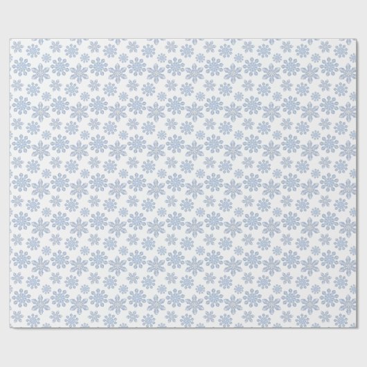 Waterverf Blue Designer Snowflake Cadeaupapier (Vlak)