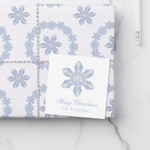 Waterverf Blue Designer Snowflake Gift Enclosure