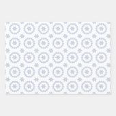 Waterverf Blue Designer Snowflake Inpakpapier Vel (Voorkant 3)