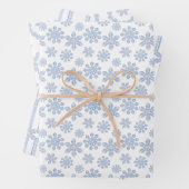 Waterverf Blue Designer Snowflake Inpakpapier Vel (In situ)