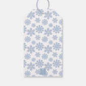 Waterverf Blue Designer Snowflake Kerst Cadeaulabel (Achterkant)