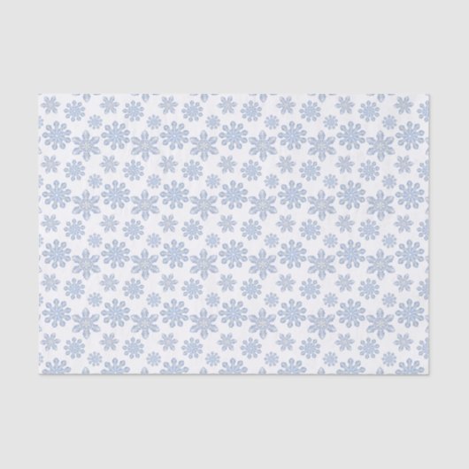 Waterverf Blue Designer Snowflake Tissuepapier (Voorkant)