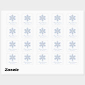 Waterverf Blue Designer Snowflake Vierkante Sticker (Vel)
