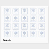 Waterverf Blue Designer Snowflake Vierkante Sticker (Vel)