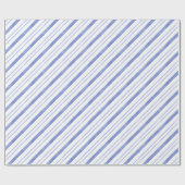 Waterverf Blue Diagonal Stripes Cadeaupapier (Vlak)