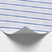 Waterverf Blue Diagonal Stripes Cadeaupapier (Hoek)