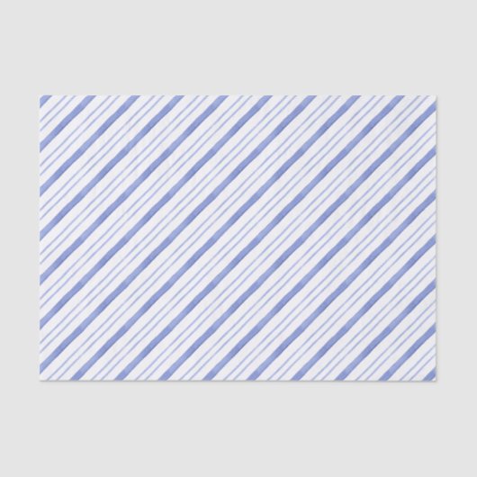 Waterverf Blue Diagonal Stripes Tissuepapier (Voorkant)