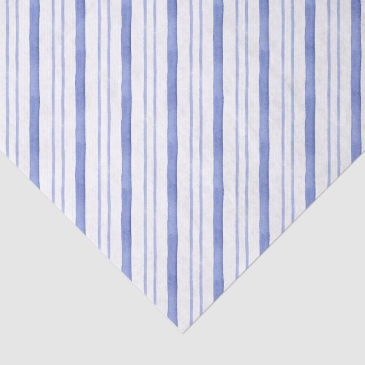 Waterverf Blue Diagonal Stripes Tissuepapier (Detail)