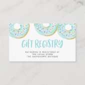 Waterverf Blue Donuts Baby shower Registry Informatiekaartje (Voorkant)