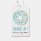 Waterverf Blue Donuts Baby Sprinkle Dank je Cadeaulabel (Voorkant)
