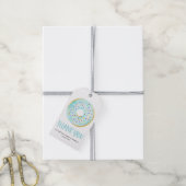 Waterverf Blue Donuts Baby Sprinkle Dank je Cadeaulabel (Met Touw)
