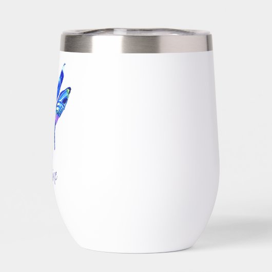 Waterverf Blue Dragonfly Hand-geïllustreerd Custom (Achterkant)