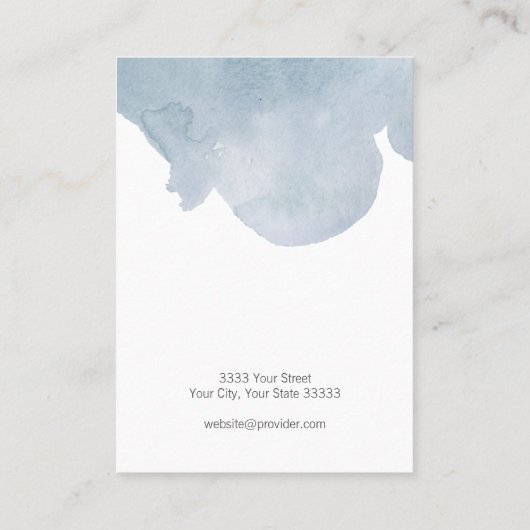 Waterverf Blue Earring Display Kaart Visitekaartje (Achterkant)