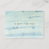 Waterverf Blue Elegant Cadeaubon Visitekaartje (Voorkant)