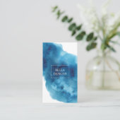 Waterverf Blue Elegant Clean Visitekaartje (Staand voorkant)