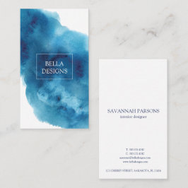 Waterverf Blue Elegant Clean Visitekaartje