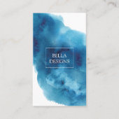 Waterverf Blue Elegant Clean Visitekaartje (Voorkant)