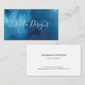 Waterverf Blue Elegant Visitekaartje (Voorkant / Achterkant)