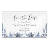 Waterverf Blue Elegant Wedding Save the Date Magn Magnetisch Visitekaartje (Voorkant)
