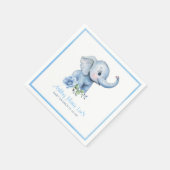 Waterverf Blue Elephant Baby shower servetten - Cu (Hoek)