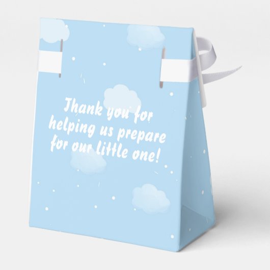 Waterverf Blue Elephant Boy Baby shower Hartelijk Bedankdoosjes (Achterkant)