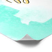 Waterverf Blue en Gold Bar Mitzvah Welkom Poster (Hoek)