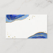 Waterverf Blue en Gold Geode Wedding Escort Card Plaatskaartje (Achterkant)