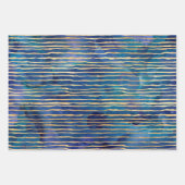 Waterverf Blue en Gold Ink Fantasy Patterns Inpakpapier Vel (Voorkant 3)