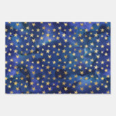 Waterverf Blue en Gold Ink Fantasy Patterns Inpakpapier Vel (Voorkant 2)