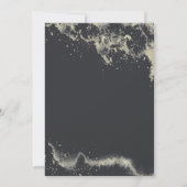 Waterverf Blue en Gold Minimalistic Wedding Kaart (Achterkant)