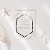 Waterverf Blue en Gold Minimalistic Wedding Kaart