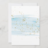 Waterverf Blue en Gold Sparkle Vrijgezellenfeest Kaart (Achterkant)