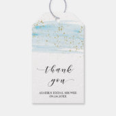 Waterverf Blue en Gold Vrijgezellenfeest Hartelijk Cadeaulabel (Achterkant)