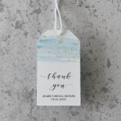 Waterverf Blue en Gold Vrijgezellenfeest Hartelijk Cadeaulabel