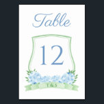 Waterverf Blue en Green Hydrangea Crest Wedding Kaart<br><div class="desc">Dit slimme lijstaantalontwerp kenmerkt een crest van de waterverf die volledig uit mijn eigen illustraties wordt samengesteld. Hier getoond voor een bruiloft,  maar even goed voor een Shower,  Baptisme of Birthday.</div>