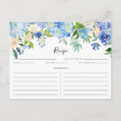 Waterverf Blue en Paarse hydrangeas Recipe Kaart (Voorkant)