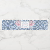 Waterverf Blue en roze gember jar Wedding Shower Waterfles Etiket (Enkel label)