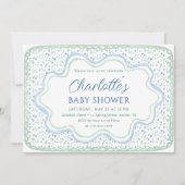 Waterverf Blue en Sage Green Boy Baby shower Kaart (Voorkant)