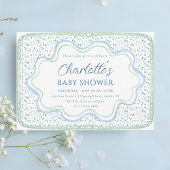 Waterverf Blue en Sage Green Boy Baby shower Kaart