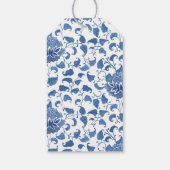 Waterverf Blue en White Bunny Baby shower Favor Cadeaulabel (Achterkant)