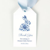 Waterverf Blue en White Bunny Baby shower Favor Cadeaulabel