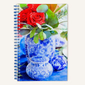 Waterverf Blue en White Chinoiserie Ginger Jar   Notitieboek (Voorkant)