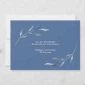 Waterverf Blue en White Floral Wedding Save The Date (Achterkant)