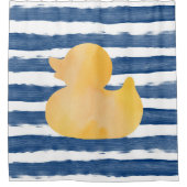Waterverf Blue en Yellow Rubber Duck Douchegordijn (Voorkant)