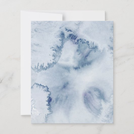 Waterverf blue eucalyptus bruiloft uitnodiging (Achterkant)