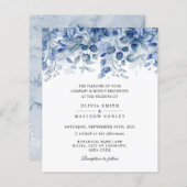 Waterverf blue eucalyptus bruiloft uitnodiging (Voorkant / Achterkant)