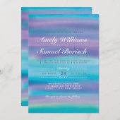 Waterverf Blue Evening Sky Wedding Uitnodiging (Voorkant / Achterkant)